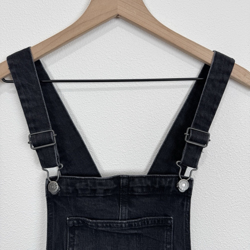 Old Navy Maternity Overalls‎ Womens 8 Black Straight Leg Bib Stretch Panel Denim - Picture 5 of 12